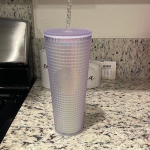White Gridded Starbucks cup 2022